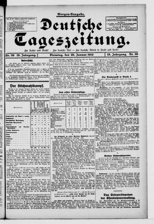 Deutsche Tageszeitung vom 23.01.1912