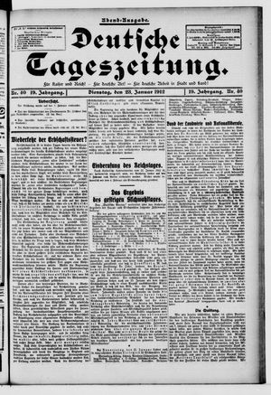 Deutsche Tageszeitung vom 23.01.1912