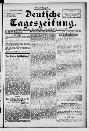 Deutsche Tageszeitung vom 24.01.1912