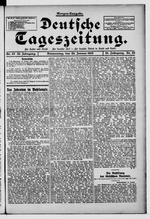 Deutsche Tageszeitung vom 25.01.1912