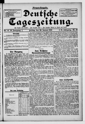 Deutsche Tageszeitung vom 26.01.1912