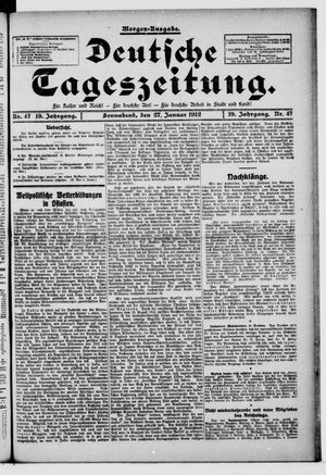 Deutsche Tageszeitung vom 27.01.1912