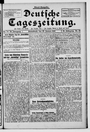 Deutsche Tageszeitung vom 27.01.1912