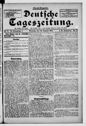 Deutsche Tageszeitung vom 29.01.1912