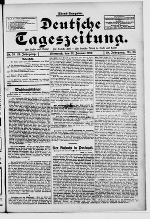 Deutsche Tageszeitung vom 31.01.1912
