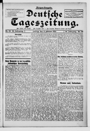 Deutsche Tageszeitung vom 02.02.1912