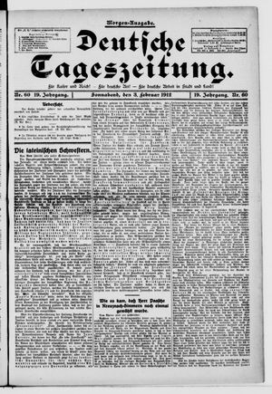 Deutsche Tageszeitung vom 03.02.1912