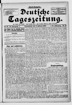 Deutsche Tageszeitung vom 03.02.1912
