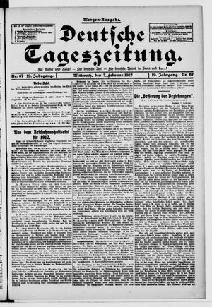 Deutsche Tageszeitung vom 07.02.1912