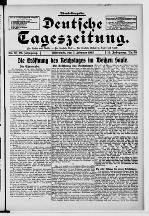 Deutsche Tageszeitung vom 07.02.1912