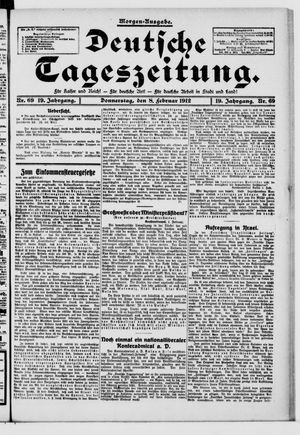 Deutsche Tageszeitung vom 08.02.1912