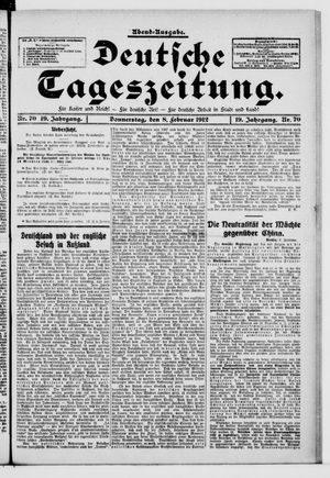Deutsche Tageszeitung vom 08.02.1912