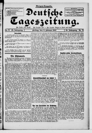Deutsche Tageszeitung vom 09.02.1912