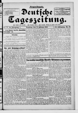 Deutsche Tageszeitung vom 11.02.1912