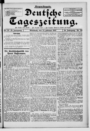 Deutsche Tageszeitung vom 14.02.1912