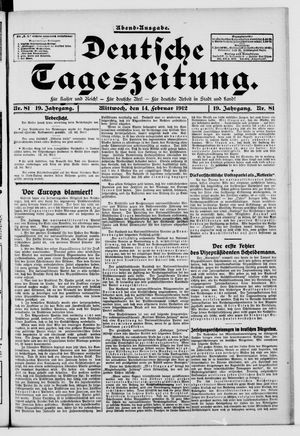 Deutsche Tageszeitung vom 14.02.1912