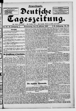 Deutsche Tageszeitung vom 15.02.1912
