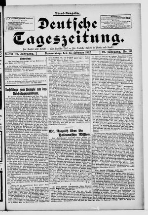 Deutsche Tageszeitung vom 15.02.1912