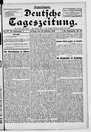 Deutsche Tageszeitung vom 16.02.1912