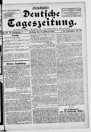 Deutsche Tageszeitung vom 16.02.1912