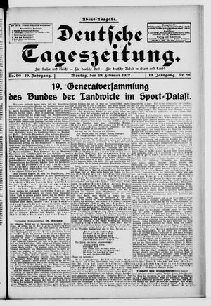 Deutsche Tageszeitung vom 19.02.1912