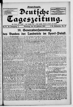 Deutsche Tageszeitung vom 20.02.1912