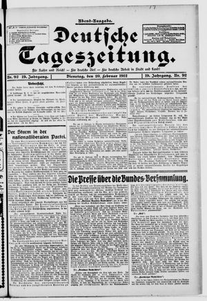 Deutsche Tageszeitung vom 20.02.1912