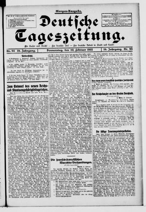 Deutsche Tageszeitung vom 22.02.1912