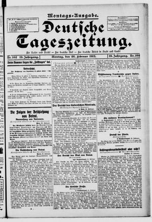 Deutsche Tageszeitung vom 26.02.1912