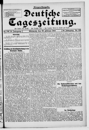 Deutsche Tageszeitung vom 28.02.1912
