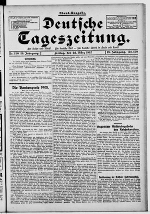 Deutsche Tageszeitung vom 22.03.1912
