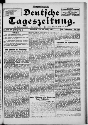Deutsche Tageszeitung vom 27.03.1912