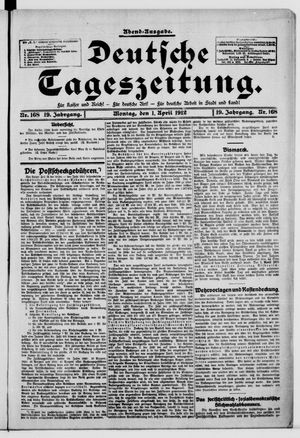 Deutsche Tageszeitung vom 01.04.1912