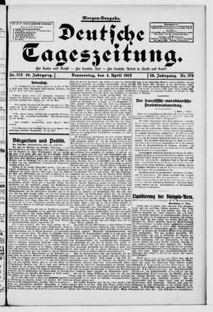 Deutsche Tageszeitung vom 04.04.1912