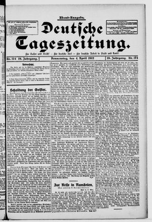 Deutsche Tageszeitung vom 04.04.1912