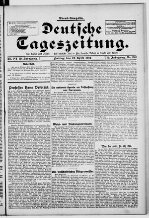 Deutsche Tageszeitung vom 12.04.1912
