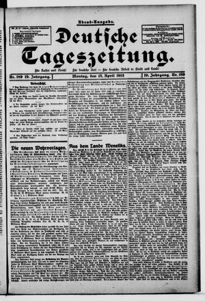 Deutsche Tageszeitung vom 15.04.1912