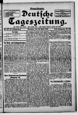 Deutsche Tageszeitung vom 16.04.1912