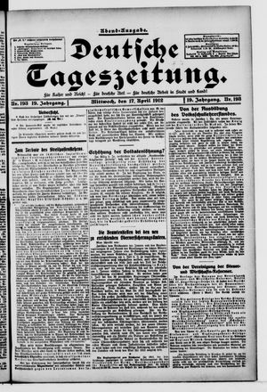 Deutsche Tageszeitung vom 17.04.1912