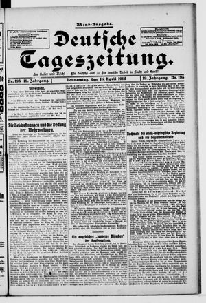 Deutsche Tageszeitung vom 18.04.1912
