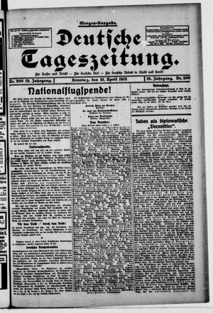Deutsche Tageszeitung vom 21.04.1912