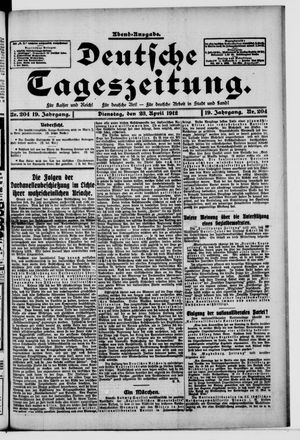Deutsche Tageszeitung vom 23.04.1912