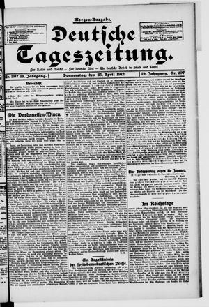 Deutsche Tageszeitung vom 25.04.1912