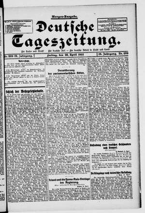 Deutsche Tageszeitung vom 26.04.1912