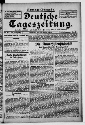 Deutsche Tageszeitung vom 29.04.1912