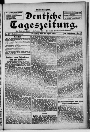 Deutsche Tageszeitung vom 30.04.1912