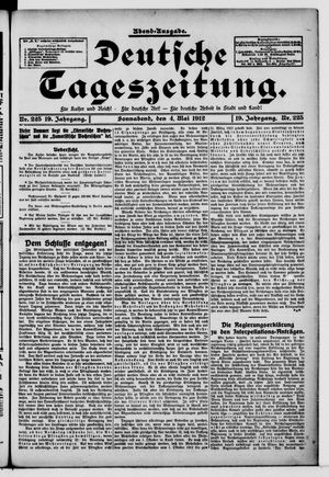 Deutsche Tageszeitung vom 04.05.1912