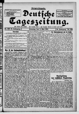 Deutsche Tageszeitung vom 05.05.1912