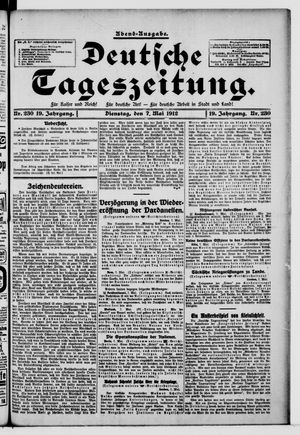 Deutsche Tageszeitung vom 07.05.1912