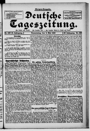Deutsche Tageszeitung vom 09.05.1912